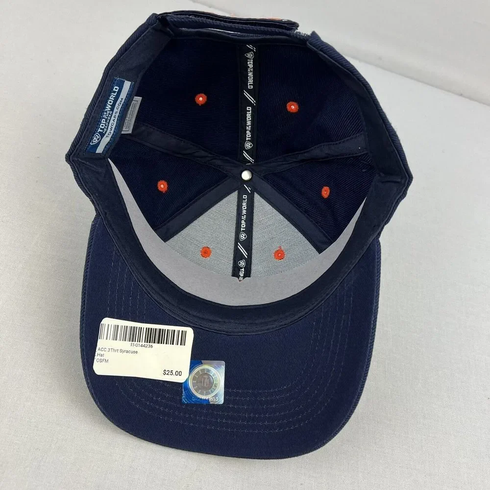 TEAM SYRACUSE UNIVERSITY Blue‎ w/ Orange Logo Adjustable BASEBALL HAT CAP